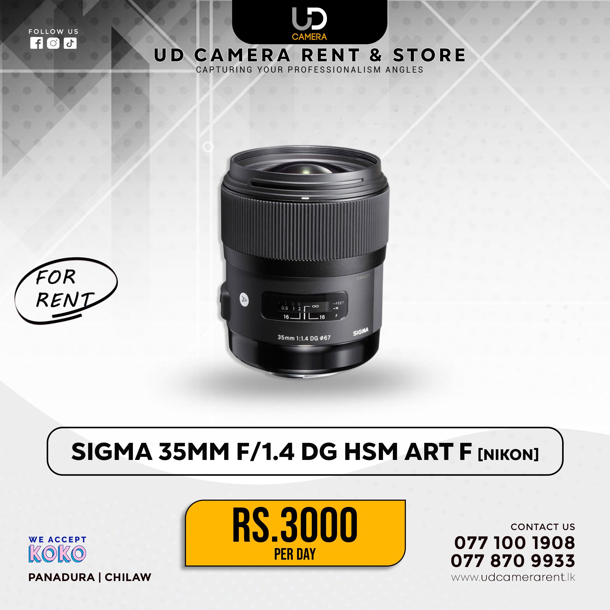 Sigma 35mm f/1.4 DG HSM Art Lens for Nikon F