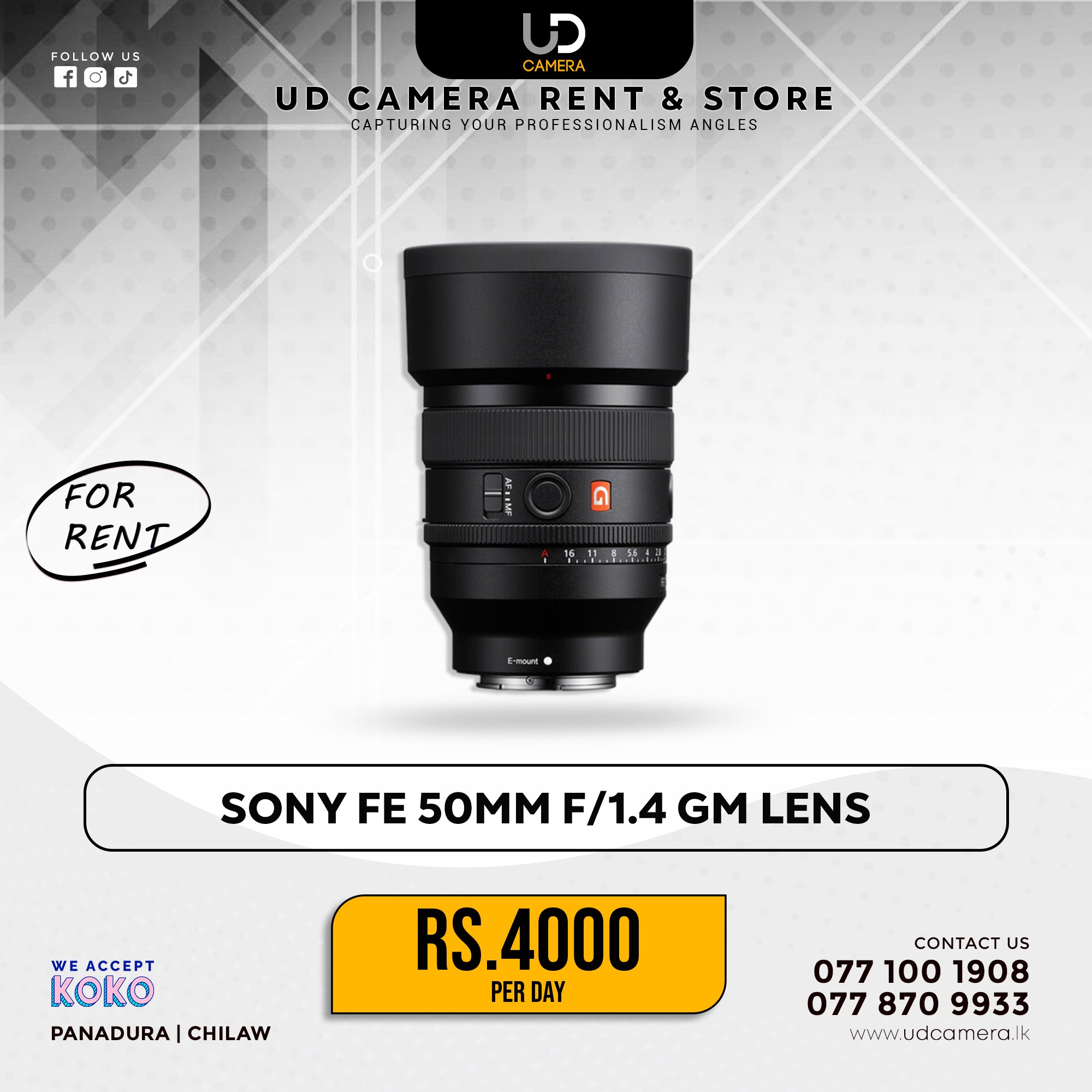 Sony FE 50mm f/1.4 GM Lens